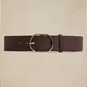 COPY - Banana Republic Factory Brown Vegan Suede Oval Buckle Belt. Size Small.